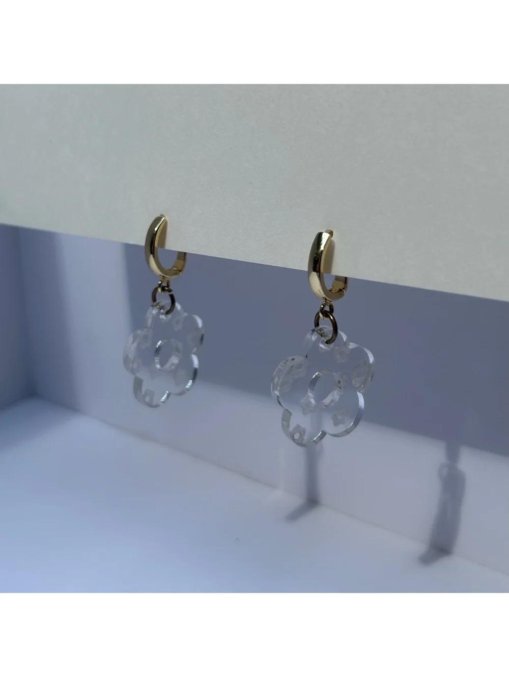 Polly PocketCore Etched Flower and Gold Tone Pierced Dangle Earrings